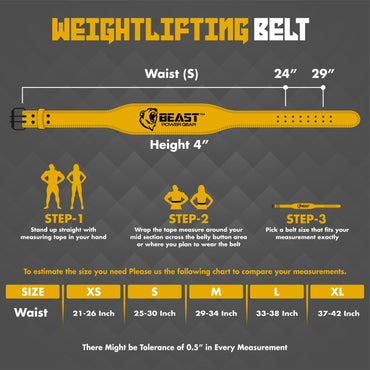 WEIGHTLIFTING BELT 4" - FREE WRAP